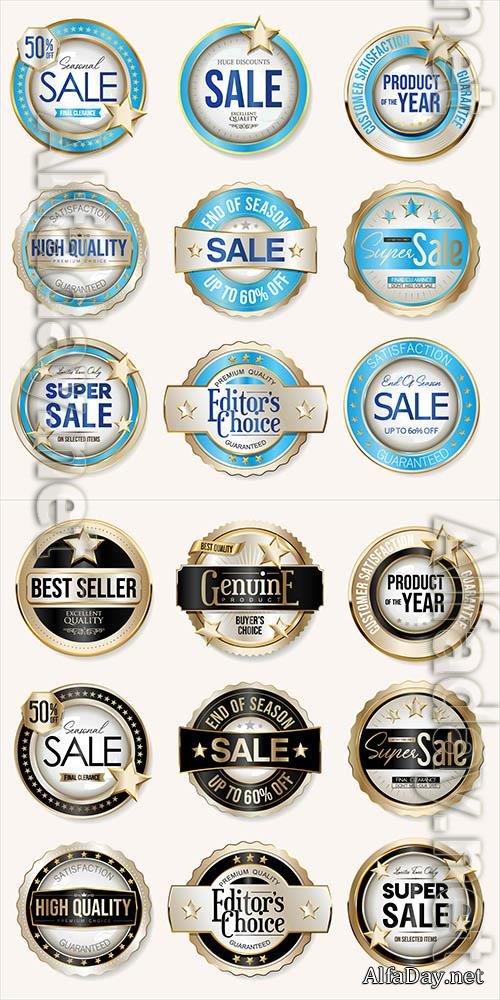 Vector high quality and best seller collection of golden badges