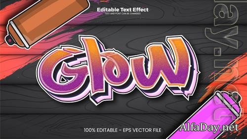 Vector glow editable text effect in modern trend style