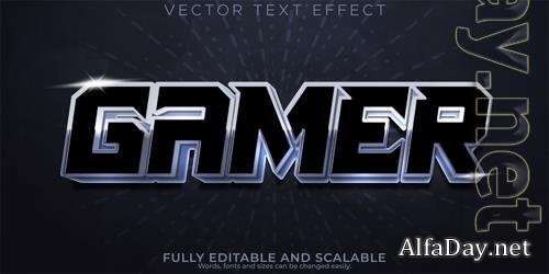 Vector gamer text effect editable esport and neon text style