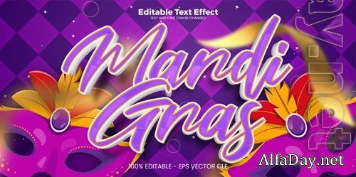 Vector mardi gras editable text effect in modern trend style