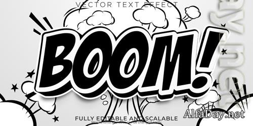 Vector boom text effect editable comic and comic book text style