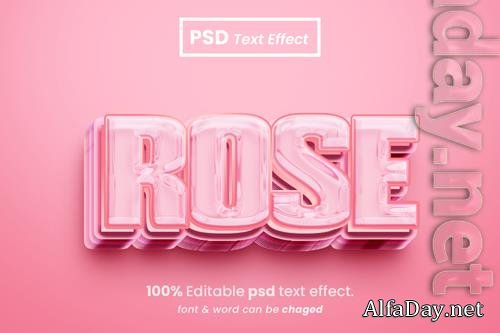 PSD rose editable 3d text effect