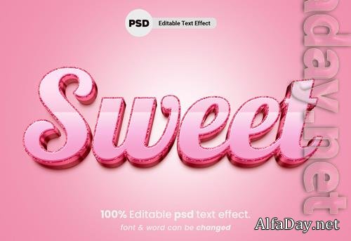 PSD sweet editable 3d text effect