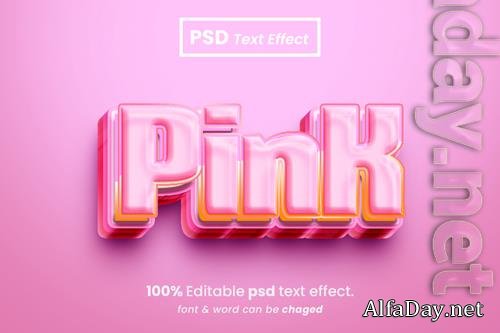 PSD pink editable 3d text effect