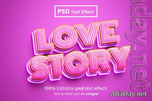 PSD love story editable 3d text effect