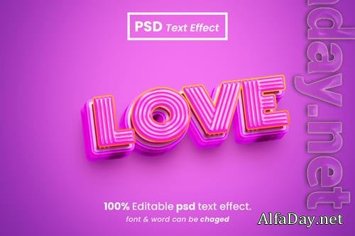 PSD love editable 3d text effect
