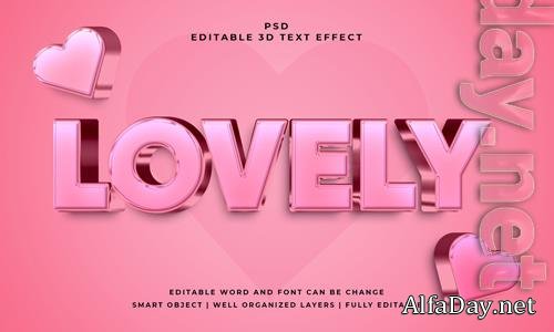 PSD lovely 3d editable text effect with background
