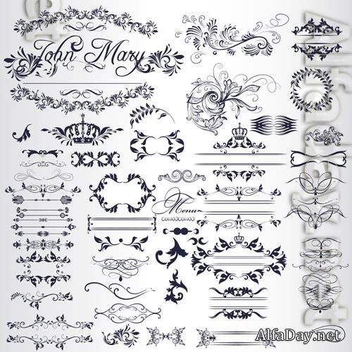 Ornamental decorative vector design elements
