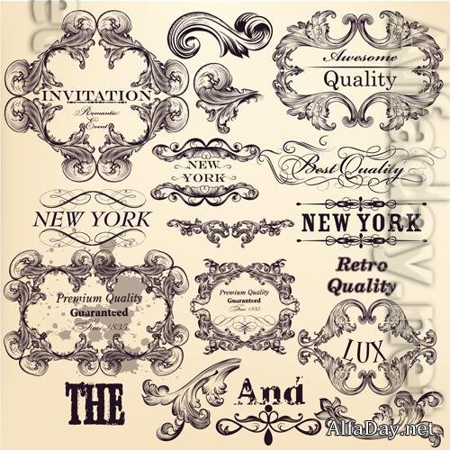 Ornamental vector design elements collection