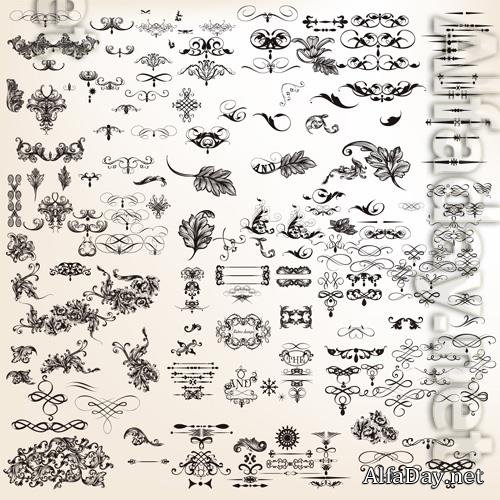 Ornamental vector elements collection