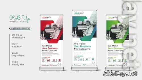 Vector modern display roll up banner design template