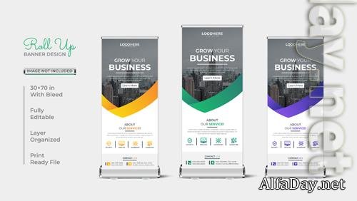 Vector  roll up geometric corporate business banner design