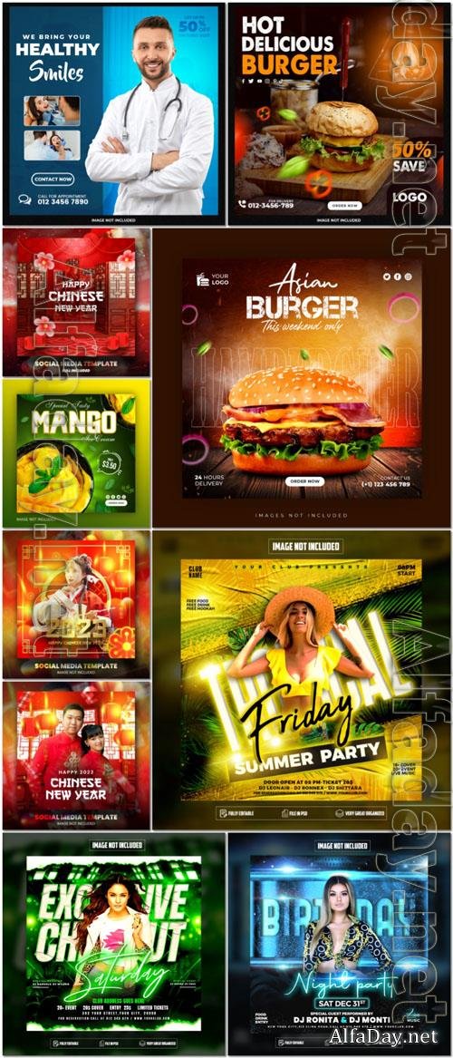 Flyer social media post, psd banner set vol 65