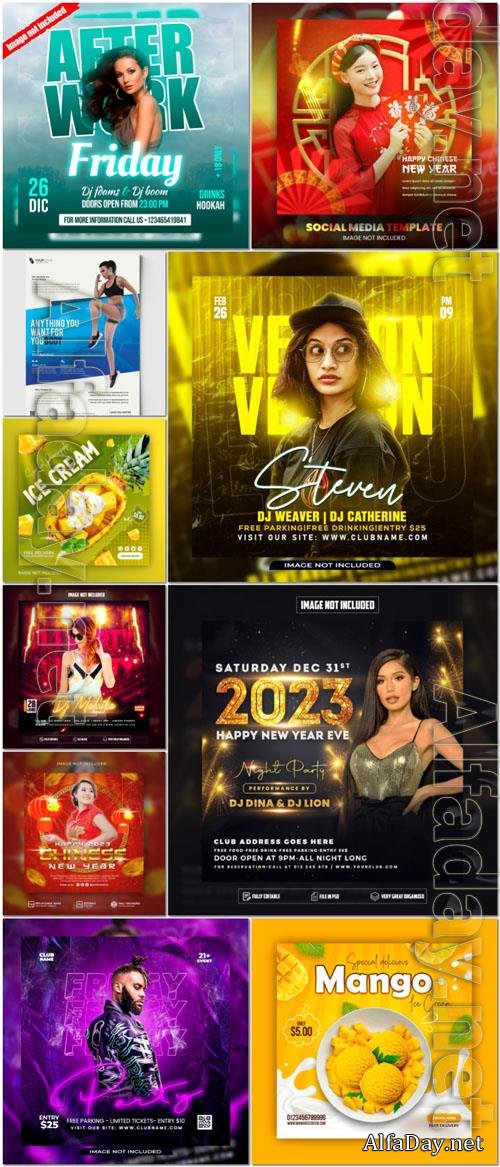 Flyer social media post, psd banner set vol 63