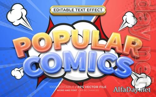 Vector popular comics 3d editable text effect