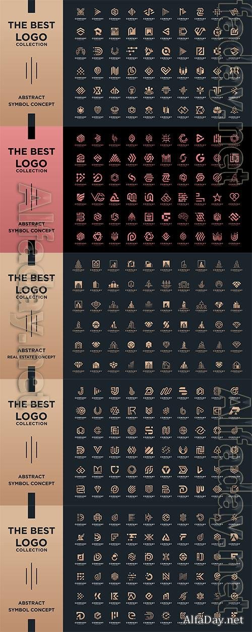 Creative collection initials letters monogram logo design template