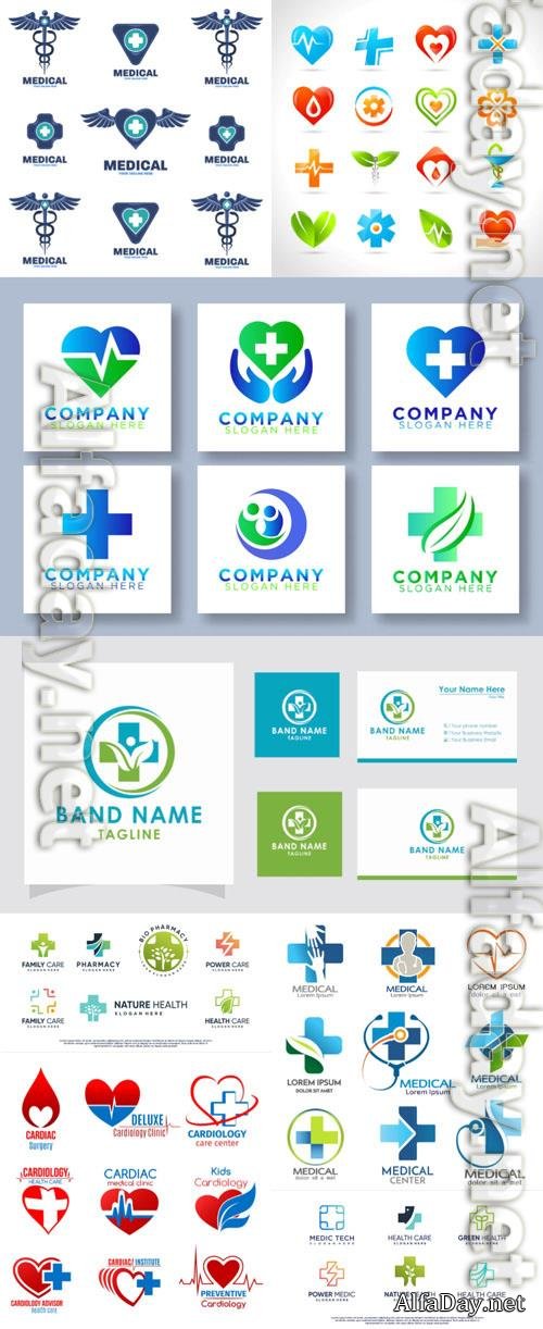 Medical vector set logo with creative element
