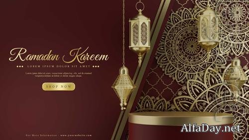 PSD elegant dark premium luxury ramadan podium