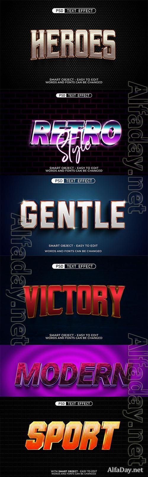 Psd style text effect editable set vol 160