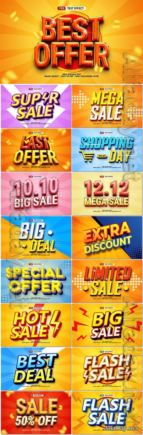 PSD mega sale 3d premium text style effect