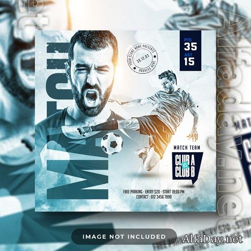 PSD soccer and football match schedule club square social media post