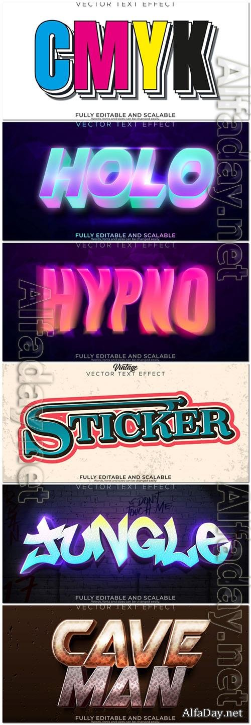 Vector 3d text editable, stylish text effect font vol 34