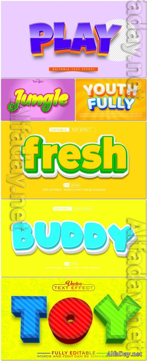 Vector 3d text editable, text effect font vol 63