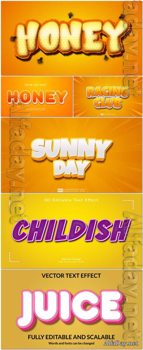 Vector 3d text editable, text effect font vol 59