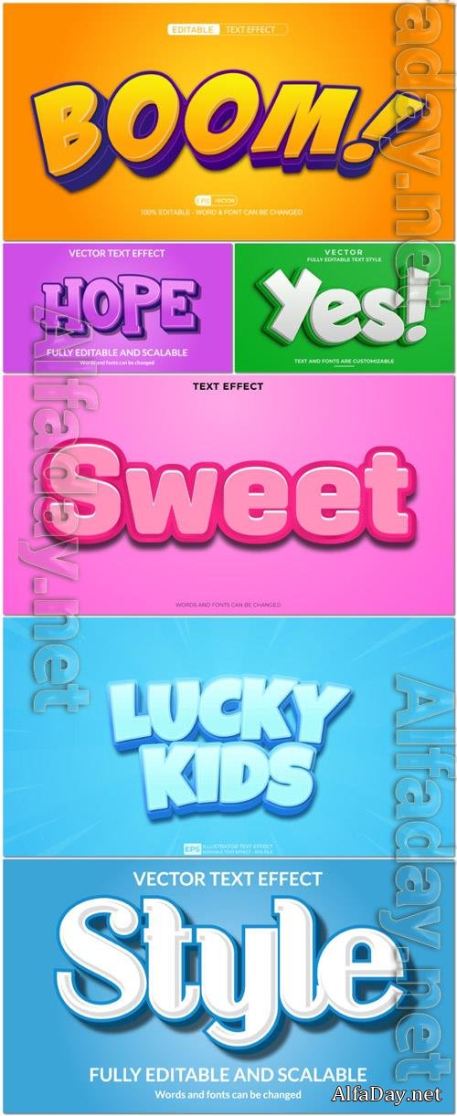 Vector 3d text editable, text effect font vol 51