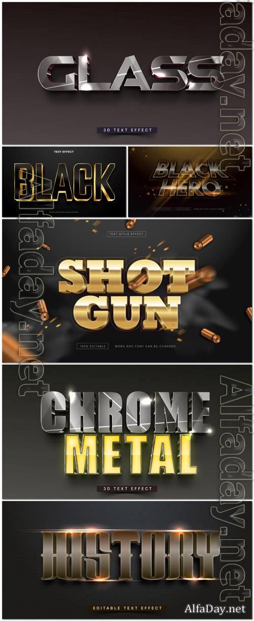 Vector 3d text editable, text effect font vol 50