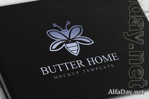 Silver logo foil stamping stylish mockup on black paper presentation psd template design