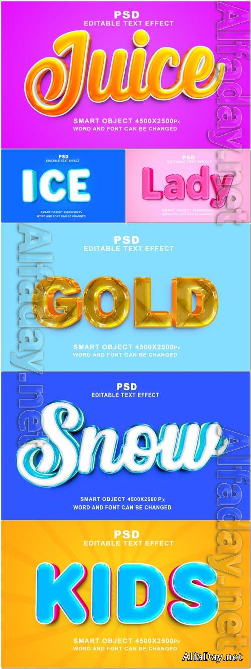 Psd style beautiful text effect editable set vol 184
