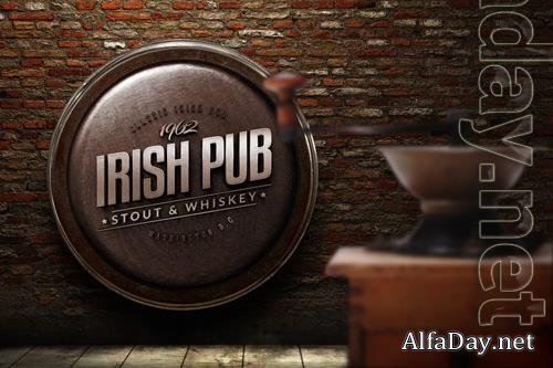 PSD wall logo mockup design