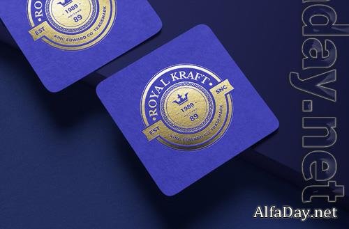 PSD kraft paper letterpress logo mockup