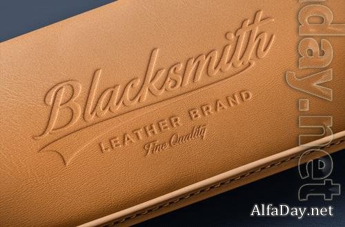 PSD embossed leather logo mockup