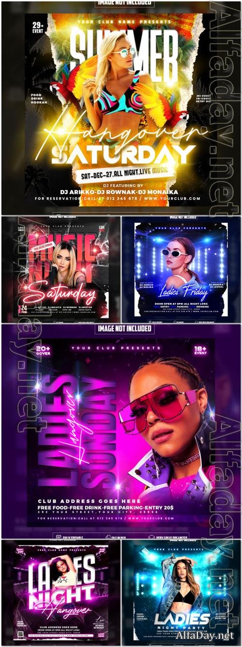 Flyer social media post, psd banner design
 set vol 136 