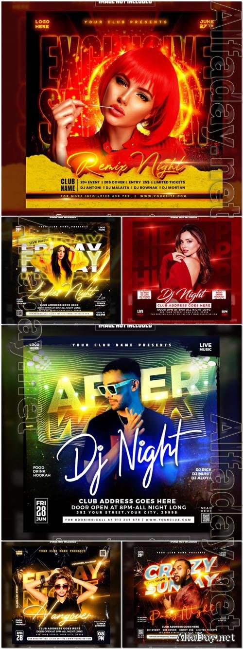 Flyer social media post, psd banner design
 set vol 134 