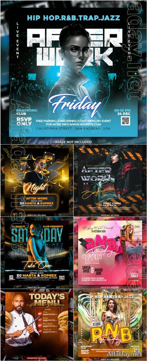 Flyer social media post, psd banner set vol 170 