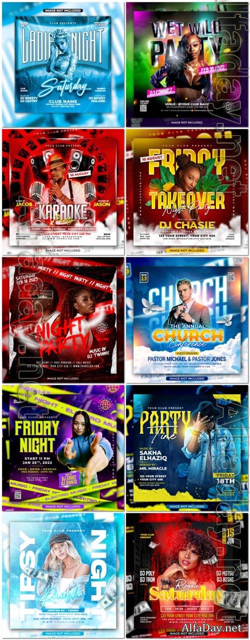 Flyer social media post, psd banner set vol 180