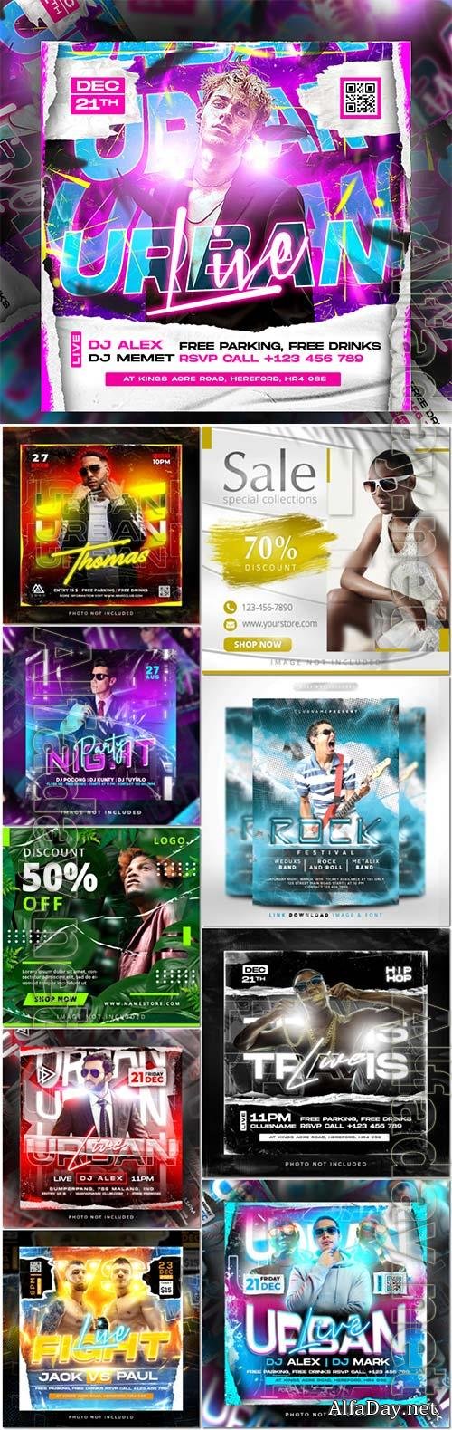 Flyer social media post, psd banner set vol 216 