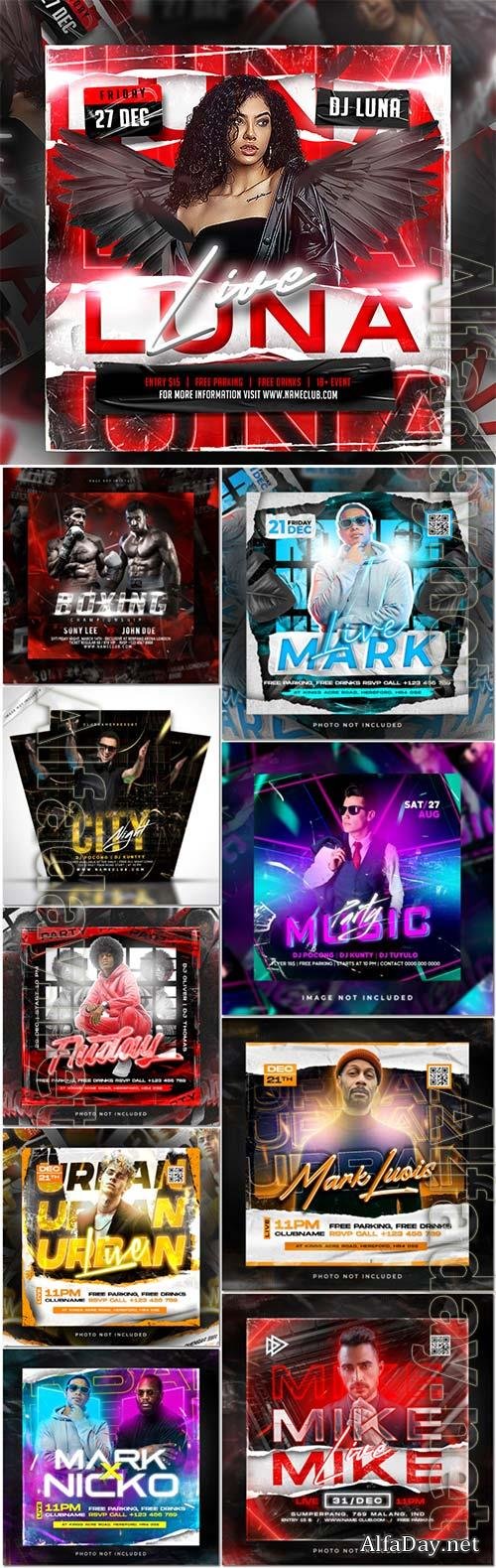 Flyer social media post, psd banner set vol 215 
