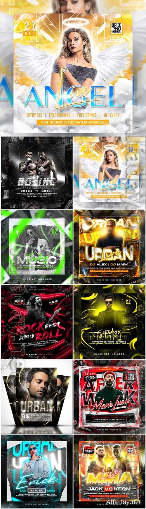 Flyer social media post, psd banner set vol 214 