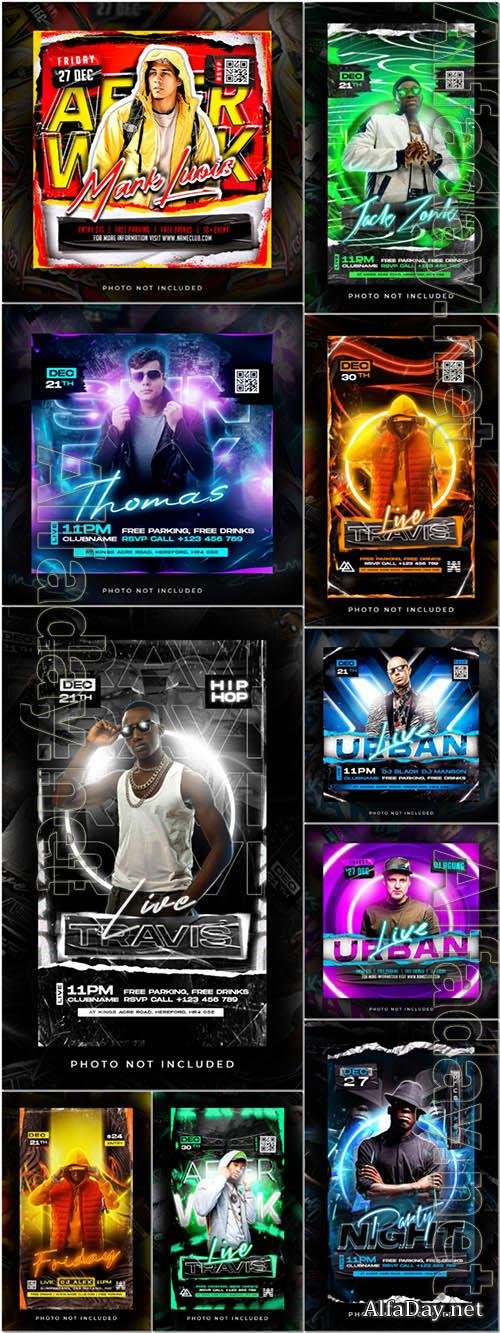 Flyer social media post, psd banner set vol 213 