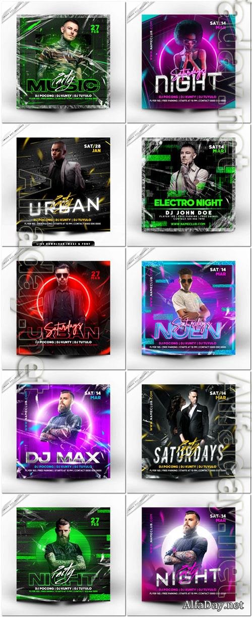 Flyer social media post, psd banner set vol 209 