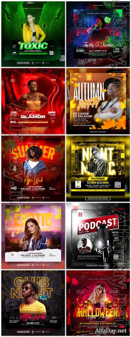 Flyer social media post, psd banner set vol 223
