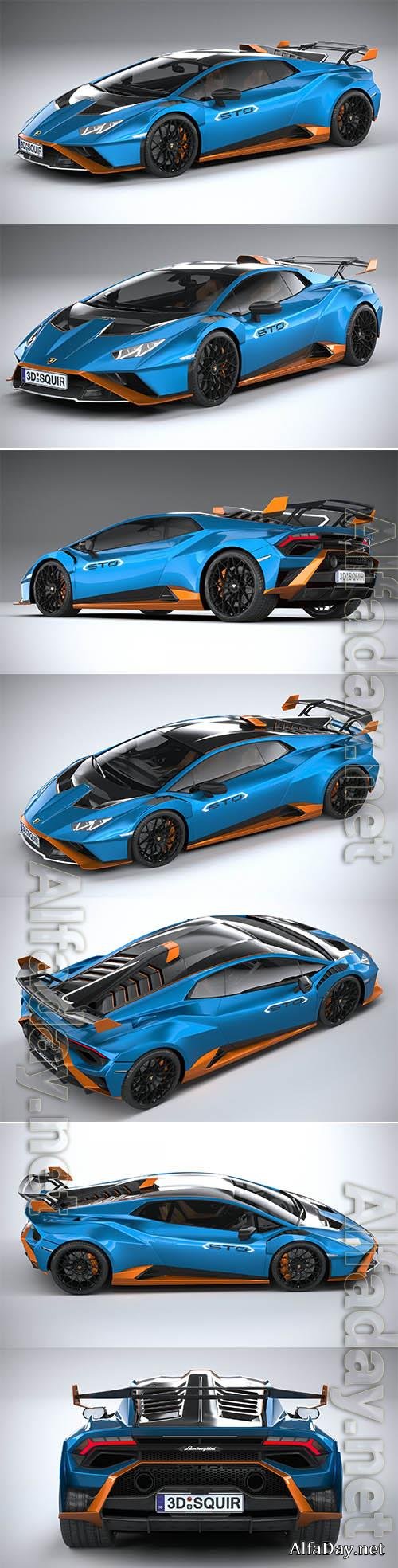 Lamborghini Huracan STO 2020 supercar 3d model