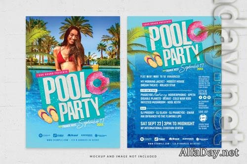 PSD splash pool party poolside event flyer template