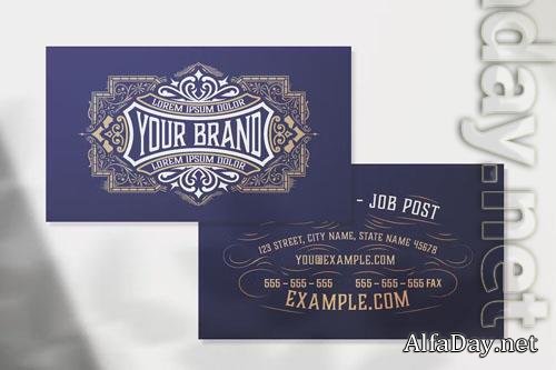 Vintage Business Card Layout with Ornaments vol 3