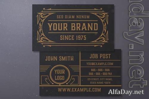Vintage Business Card Layout with Ornaments vol 2