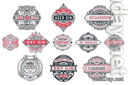 Set of 11 Vintage Logos and Badges